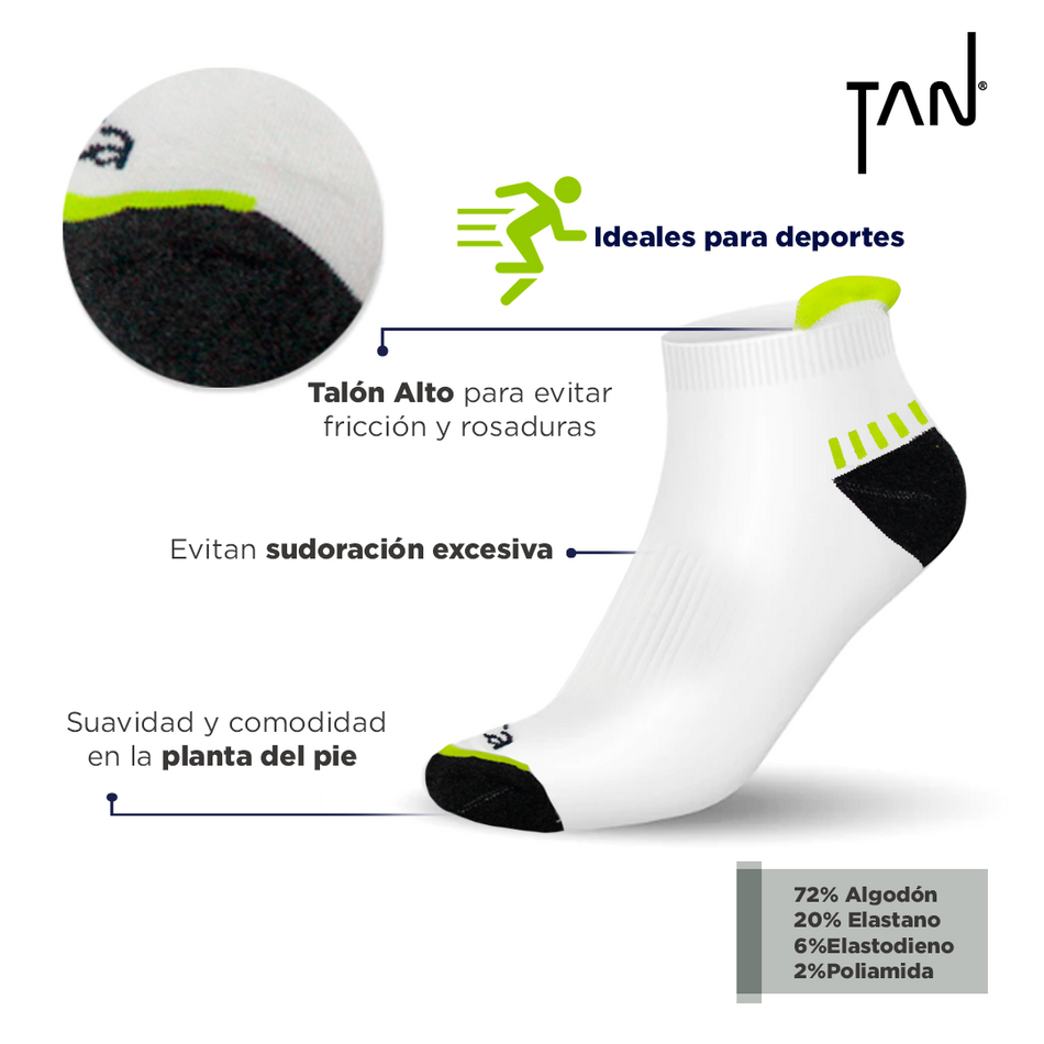 3 Pack Tin Deportivo Caballero Alto Talón