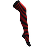 Medieta Acrylan Halloween Rallada Color Rojo con Negro