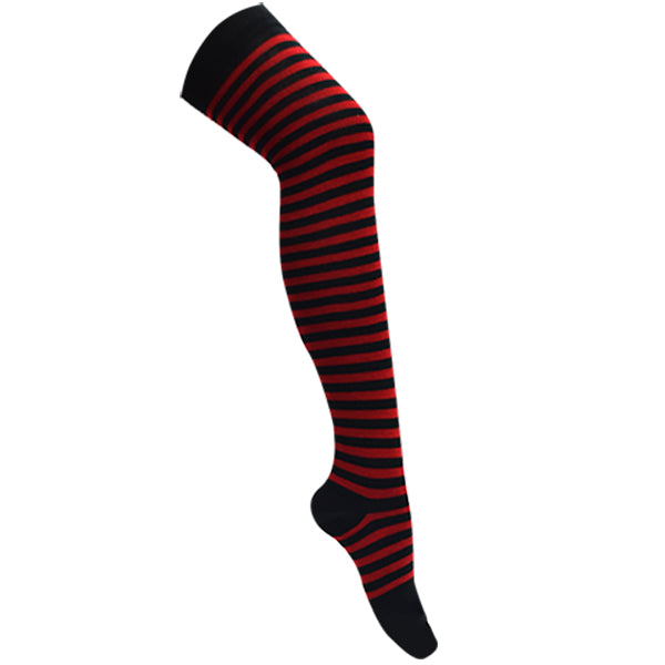 Medieta Acrylan Halloween Rallada Color Rojo con Negro