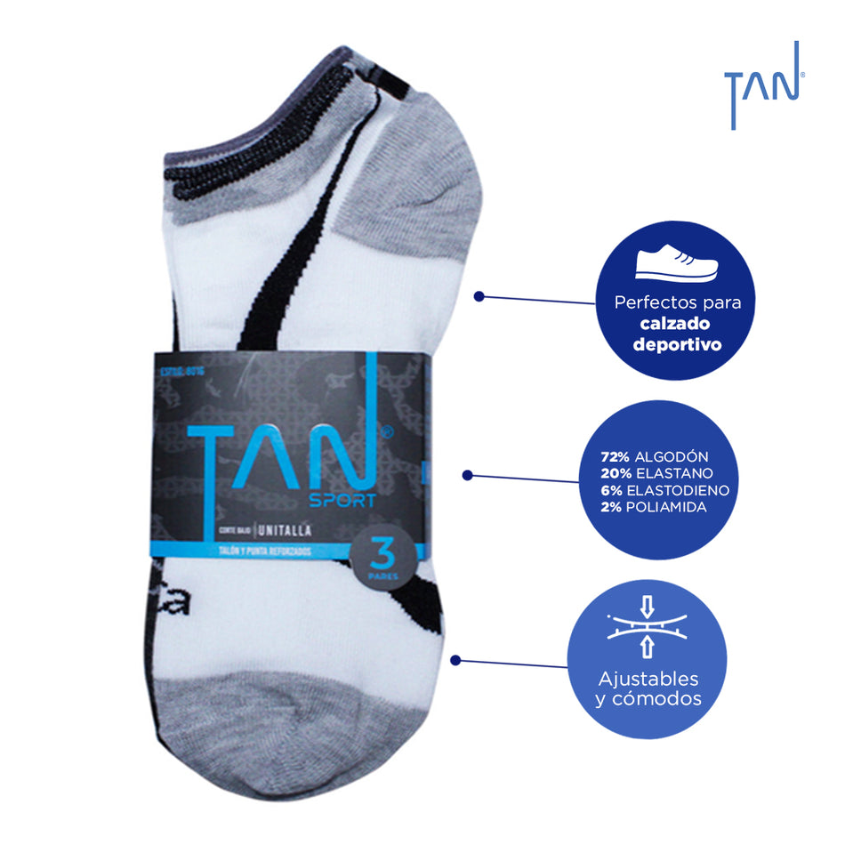 3 Pack Tin Deportivo Caballero Sin Felpa