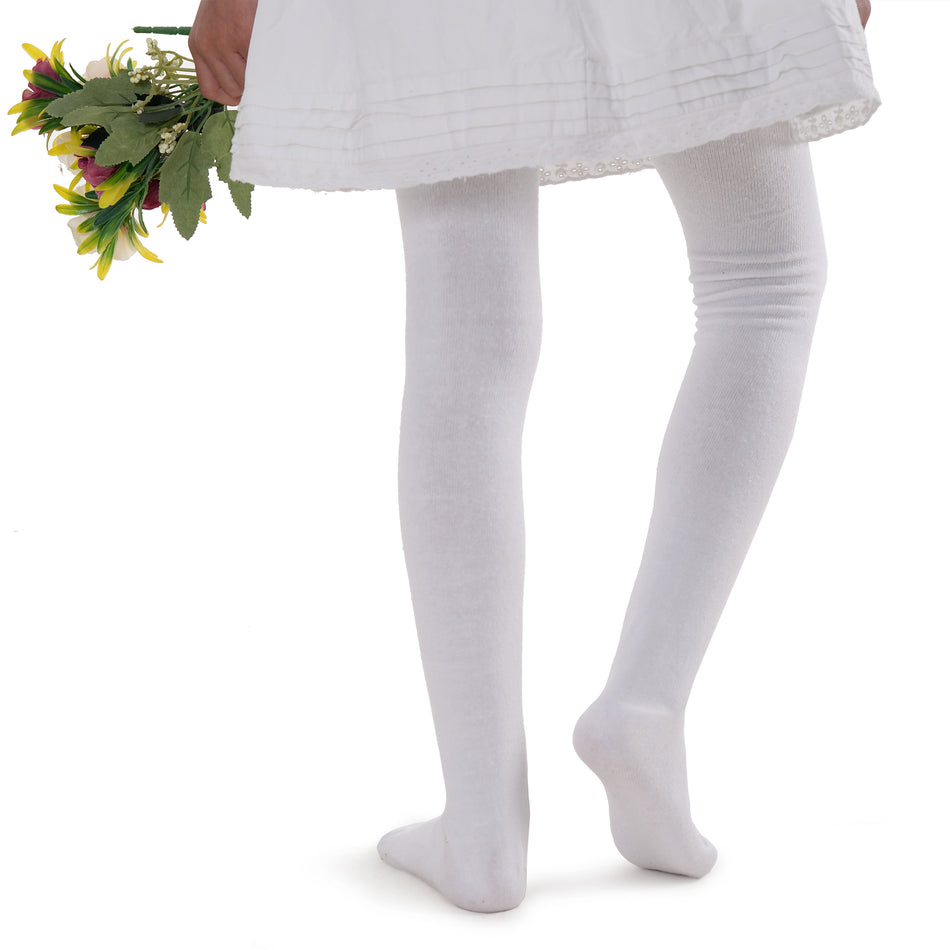  GLBS Mallas blancas para bebé de doble aguja para recién  nacidos, leggings de algodón peinado para niña que mantienen el calor para  una altura de 70 a 55.1 in (color blanco